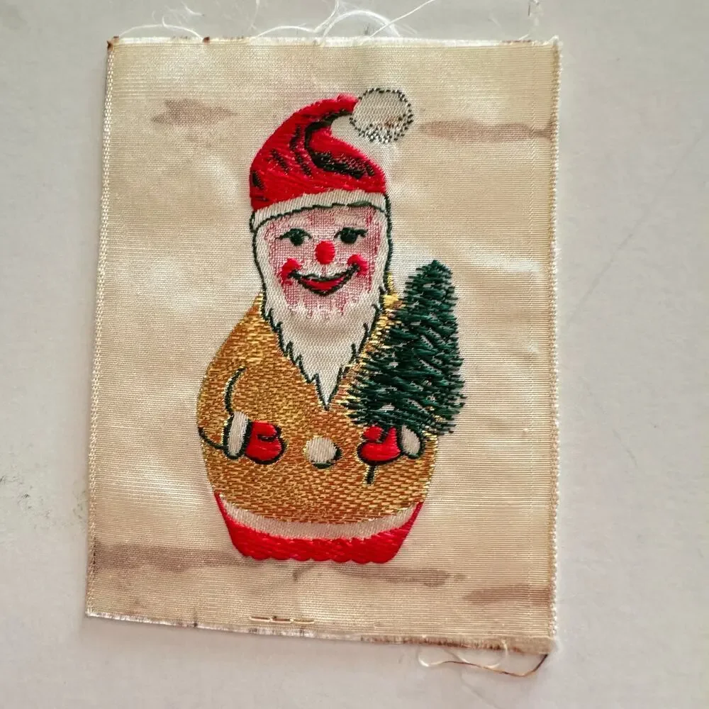 Set 3 Christmas Themed Miniature Warner Artex Silk Woven Jacquard Tapestries